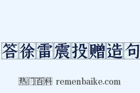 答徐雷震投赠造句是什么意思的图片